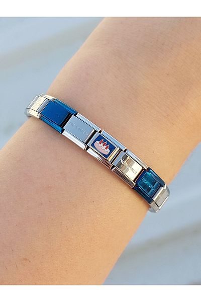 RoseCo00 Italian Charm Steel Combination Bracelet