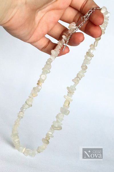 CessNova Natural Moon Stone Necklace - Certified and Zodiac Stone 42-44 Cm