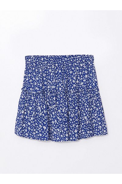 LC Waikiki Floral Patterned Women's Skirt with Elastic Waist