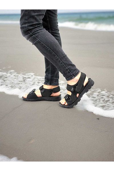 DÜNYA MAĞAZA Ανδρικά σανδάλια Foxter New Anatomical Stittched Black Matte