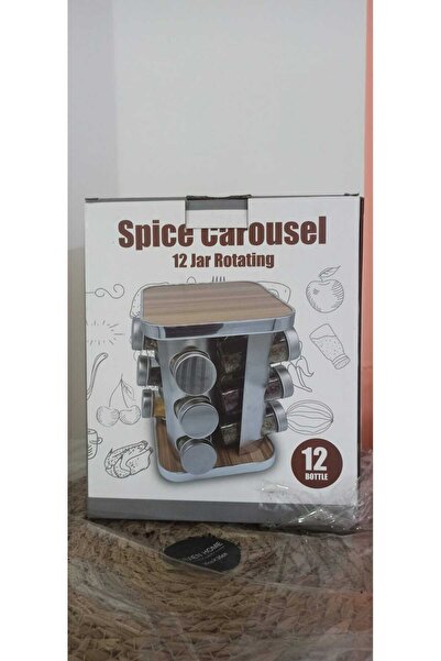 MarbleTrend 12li Paslanmaz Çelik Ahşap Kapaklı Metal Döner Stantlı Cam Bahara...