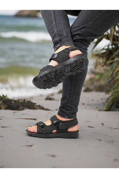 DÜNYA MAĞAZA Ανδρικά σανδάλια Foxter New Anatomical Stittched Black Matte