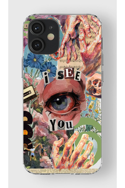 moonset Iphone 12 / 12 Pro Uyumlu I See You Tasarımlı Baskılı Şeffaf Telefon ...