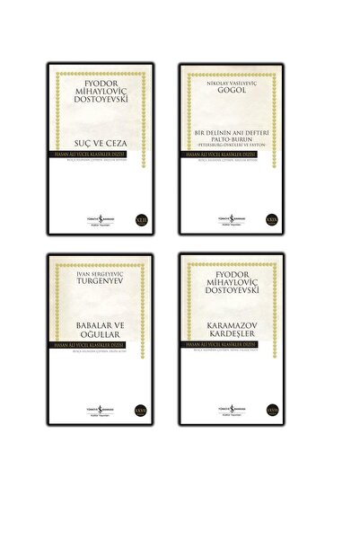 TÜRKİYE İŞ BANKASI KÜLTÜR YAYINLARI En Çok Okunan 4 Kitap Set Suç Ve Ceza-bir Delinin Anı Defteri-babalar Ve Oğullar-karamazov Kardeşler