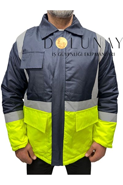 Dolunay İş Elbiseleri معطف عمل مقاوم للماء عالي الوضوح