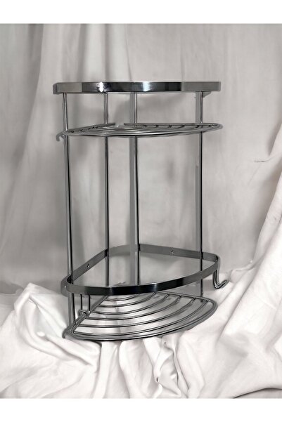 CANİK Ömür Paslanmaz Krom Banyo Rafı 2 Katlı Şampuanlık Süngerlik Banyo Düzen...