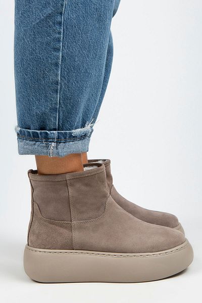 Manijero Γυναικείες μπότες Gemma από γνήσιο δέρμα Flat Mink με γούνα στο εσωτερικό
