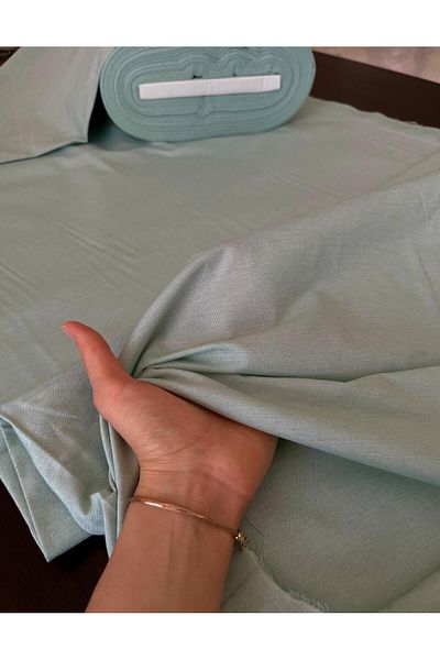 KAMİZ Mint Green Duvet Cover Fabric - Sheet Holder, Width:240 Cm