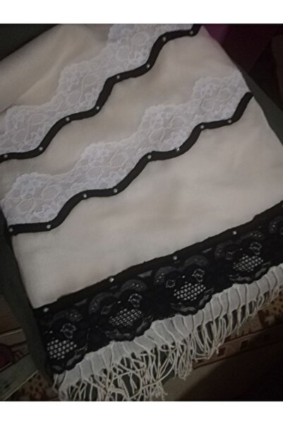 Anjelik Tasarım Anjeliktasarım El Örgüsü Çiçekli Krem Abiye Şal Hediyelik Düğ...