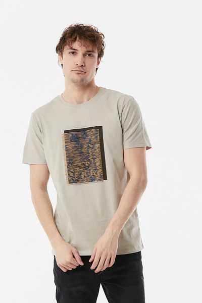 Fulla Moda Tricou cu decolteu cu imprimeu