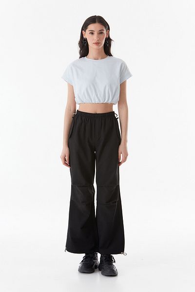Fulla Moda Elastic Waist Stopped Trousers