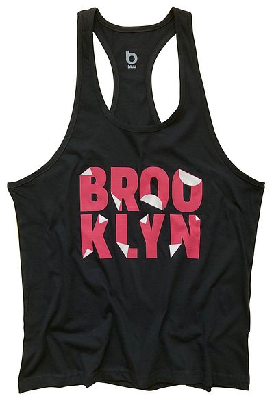 BLUU Brooklynp Unisex Black Fitness Tank - Sports Tank Top