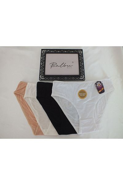 Papatya Set de 4 chiloți bikini din bambus cu textura respirabilă 2549