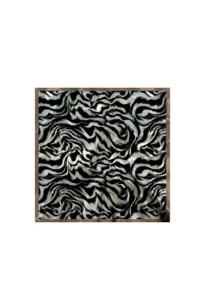 ULMO SCARFS Black and White Twill Scarf - Size 92X92