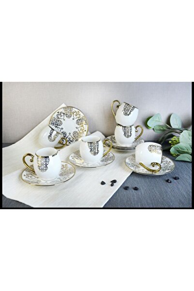 Paçi 6 Kişilik Darla Yaldızlı Kahve Fincanı