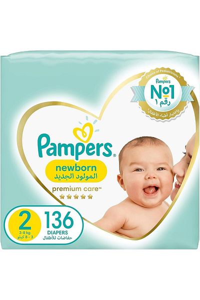 Pampers PAMPERS PREM/CRE NO 2(3-8KG) 136PCS