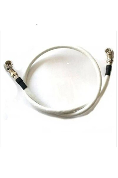 Vwin 60 cm L Tipi F Konnektörlü 90 Derece Hazır Anten Uydu Kablosu, “Tak Çalıştır” Beyaz