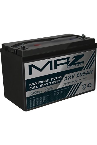 Maz Akü 12 Volt 105 Amper (Ah) Marine Jel VRLA Akü (Yeni Üretim)