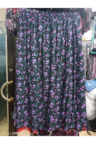 hoaryage Fusta de mama lungime maxi din tesatura de viscoza cu model cu talie...