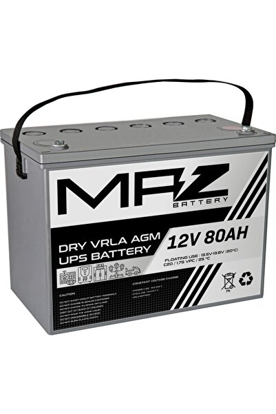 Maz Akü 12 Volt 80 Amper (AH) Kuru Agm Vrla Akü (YENİ ÜRETİM)