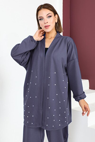 MAY MARA فستان سهرة نسائي مقاس كبير مطرز بالأحجار - بدلة مكونة من قطعتين مع سترة وبنطلون