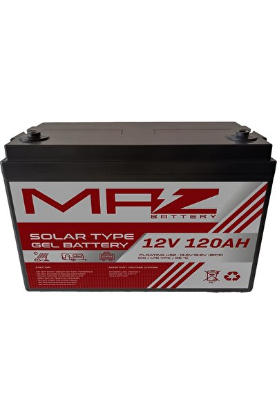 Maz Akü 12 Volt 120 Amper (Ah) Solar Jel Akü (Yeni Üretim)