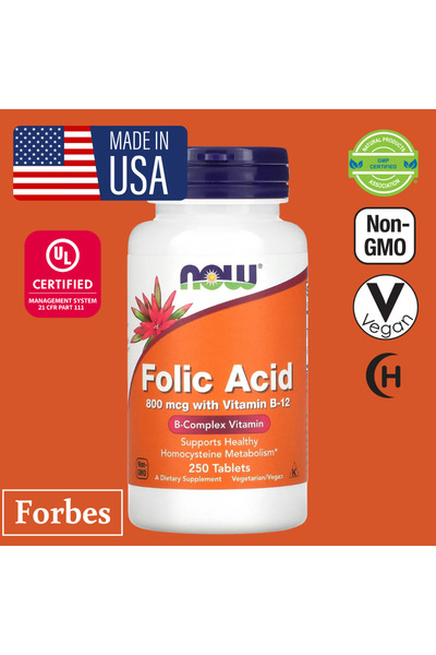 Now Foods Folic Acid 800 mcg 250 Tablets