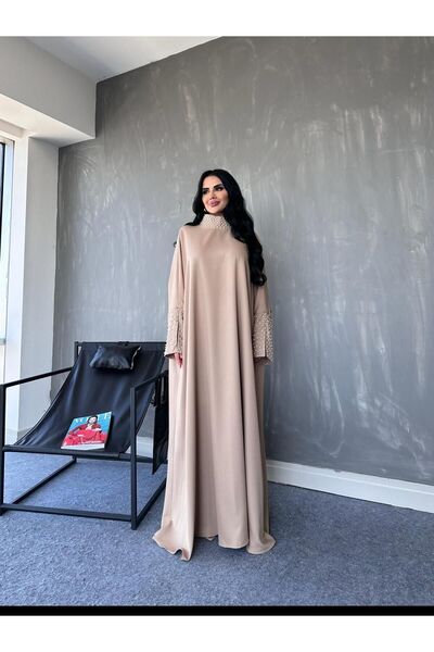 MAY MARA PLUS SIZE SLEEVES AND COLLAR PEARL DETAIL DRESS