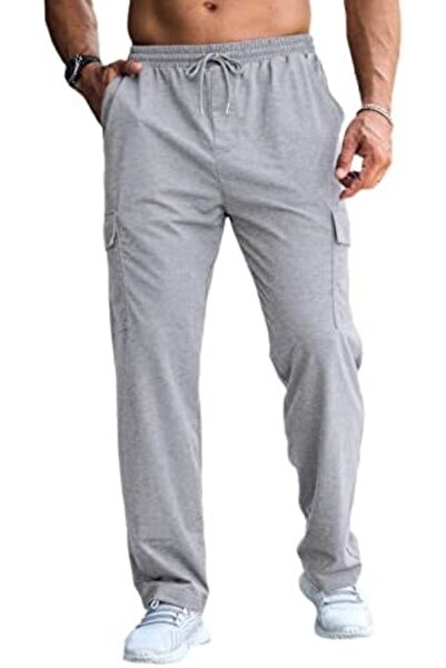 THE WHITE Ανδρική φόρμα - Γκρι, με τσέπες τύπου cargo και φαρδιά μπατζάκια