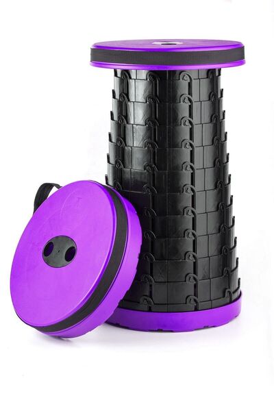 oturax Katlanır Taşınabilir Tabure (150KG. TAŞIMA KAPASİTESİ) Mor