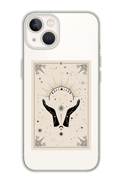 moonset Iphone 15 Plus Uyumlu Eller Tasarımlı Baskılı Şeffaf Telefon Kılıfı