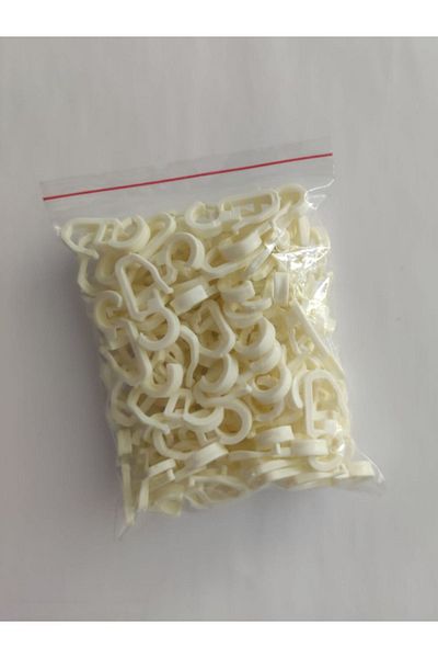 perhal perde ve halı 50pcs Ecru/White Color Rustic Curtain Clips, Rustic Curtain Hooks, Rustic Clips