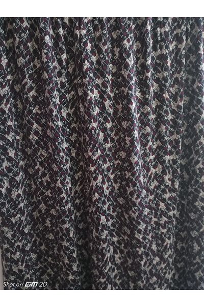hoaryage Fusta de mama lungime maxi din tesatura din bumbac pieptanat violet cu model cu talie elastica