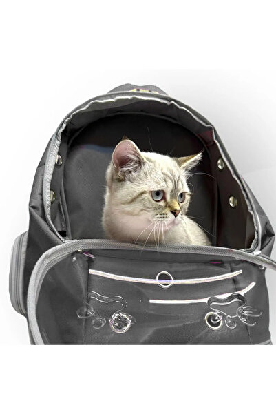 ETİKSTORE Ufo Astronot Kedi Taşıma Çantası - 7 Hava Kanallı Pati Desenli 47x40x35cm (15kg)