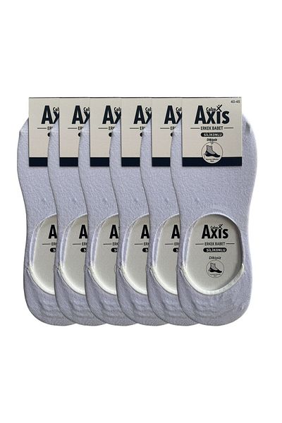 Axis 6 ζευγάρια Unisex Λευκές Αόρατες κάλτσες μπαλαρίνας σιλικόνης