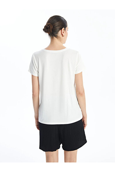 LC Waikiki LCWAIKIKI - Women's Crew Neck Embroidered T-Shirt, Short Sleeve