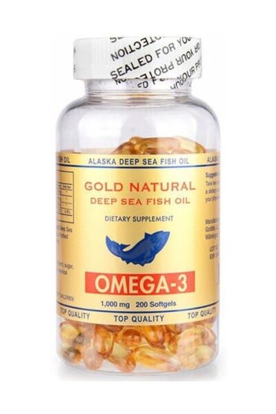 Gold Natural زيت السمك أوميجا 3 - 1000 ملجم 200 كبسولة هلامية