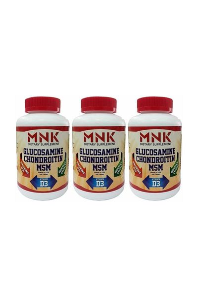 Mnk Glucosamine-Chondroitin MSM-Hyaluronic Us 3 Boxes Total 540 Tablets