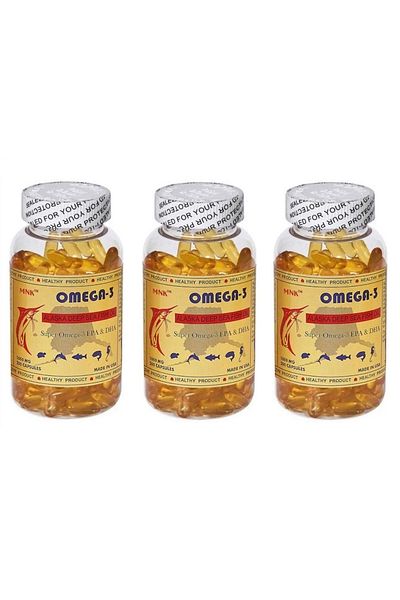 Mnk Omega 3 Fish Oil - 1000 Mg 3 Boxes Total 600 Softgels Us