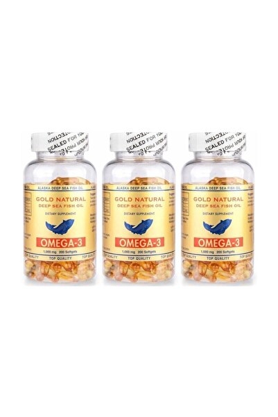 Gold Natural زيت السمك أوميجا 3 - 1000 ملجم 200 كبسولة هلامية × 3 علب 600 كبس...