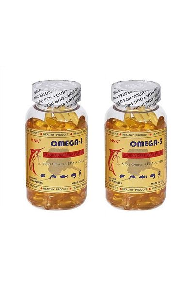 Mnk Omega 3 Fish Oil - 1000 Mg 2 Boxes Total 200 Softgels Us