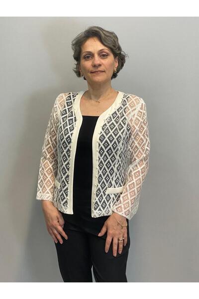 FEVER İNCİ DÜĞMELİ TÜL CEKET