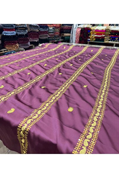 OsmanKumaşDantel İşlemeli Saten Kumaş