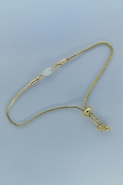 SEVENSLEEPERS Elevator and Adjustable Bracelet - Natural Stone, Mother of Pearl Bead, Gold Color Plated
