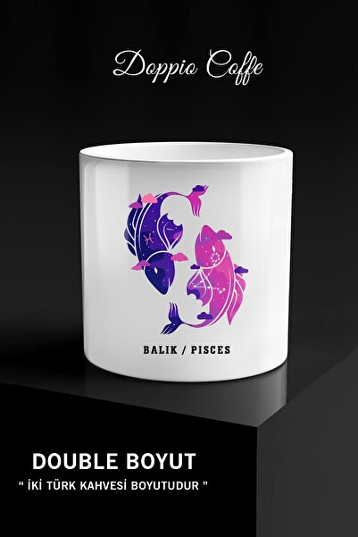 yhfoto برج الحوت - كوب قهوة دوبيو - كوب قابل للعكس بدون مقبض *dc103