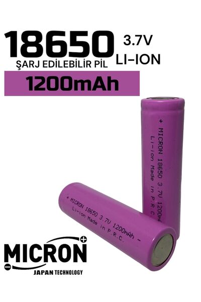 Micron 18650 Lityum Pil (BATARYA) 1200 Mah (AMPER) 3.7 V ( Volt) Şarj Edilebi...
