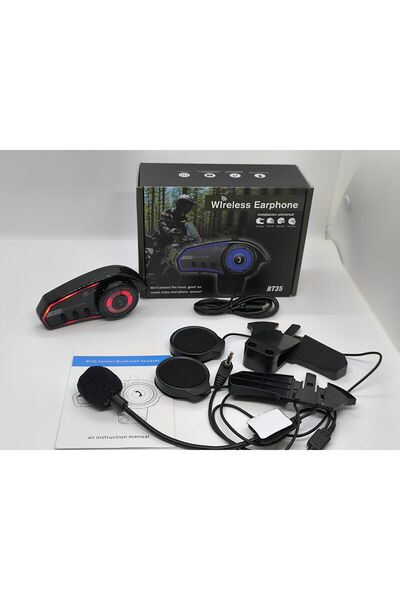 Aırstorr Işikli Bt35 Intercom Motor Kurye Kask Kulaklık Bluetooth 5.0 Motosiklet Kulaklık