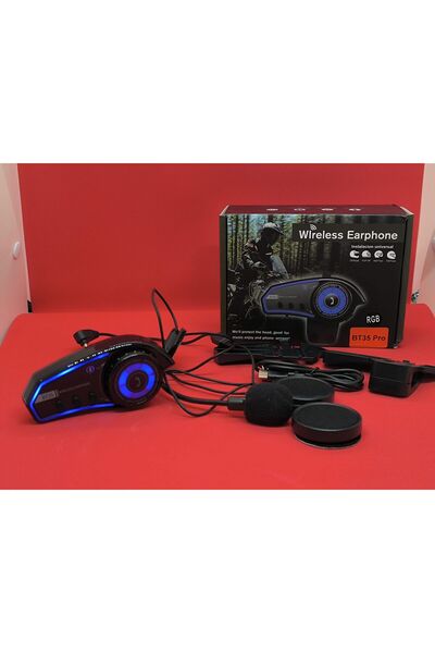 Aırstorr Işikli Bt35 Intercom Motor Kurye Kask Kulaklık Bluetooth 5.0 Motosiklet Kulaklık