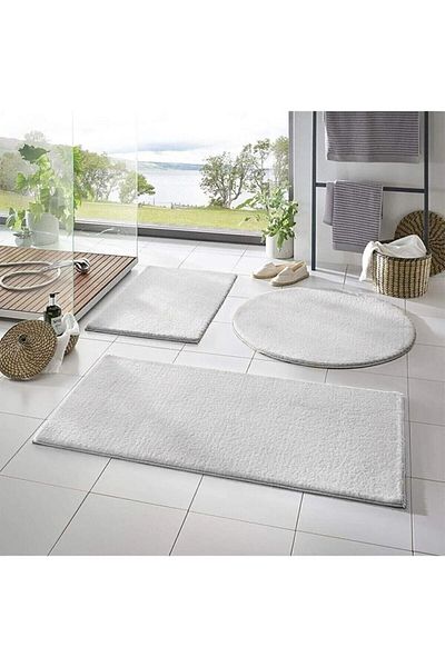 ALgorand Home 3-Piece Bathroom Rug Plush Post Carpet Toilet Set Snow White 50x90--50x60---50x50(round)