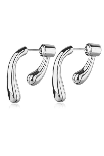 Klips Concept أقراط بوتيغا مزدوجة من الفولاذ